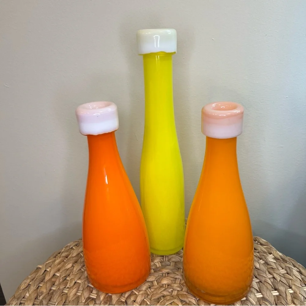 Crate & Barrel Pop Art Vases - set of 3
